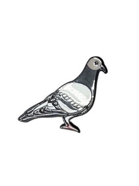 5/$25 😻 Pigeon Pin - Gray and White Bird Accessory